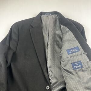 Ralph Lauren 42L Cashmere Wool Silk Blend Mens Blazer Black Preppy Classic